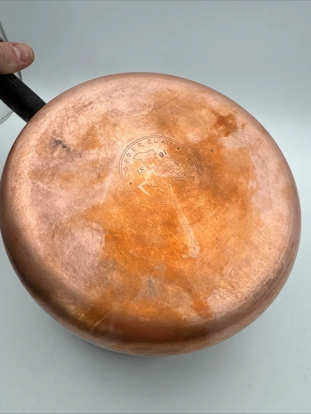 Revere Ware 1.5 Qt Sauce Pan Pot W/Lid Double Ring 1801 Copper Clad Bottom